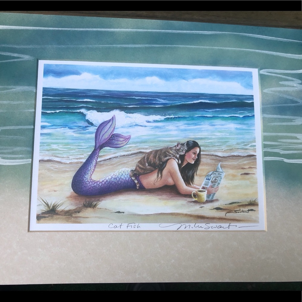 Mermaid Art print “Cat Fish” by Swartwout 11x14